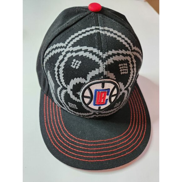 Clippers Cap hat Los Angeles Mitchell & Ness Snapback basketball black red blue - Picture 2 of 5
